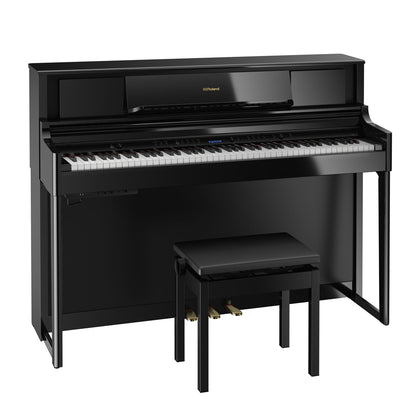 Roland LX-705 Digital Upright Piano with Stand and Bench - Polished Ebony
