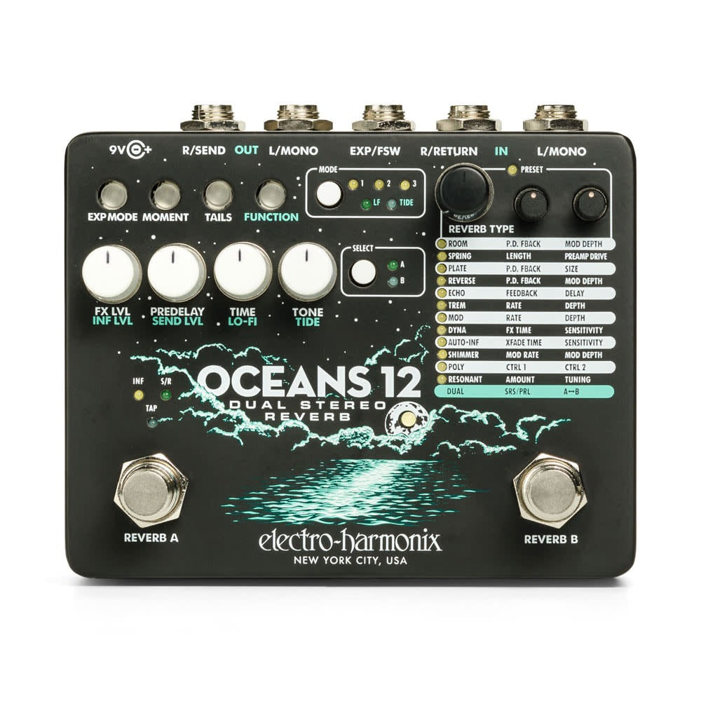 Electro-Harmonix EHX Oceans 12 Dual Stereo Reverb Pedal