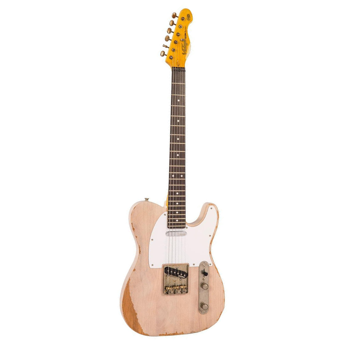 Vintage Guitars V62 ICON T-Style Electric Guitar - Distressed Ash Blonde