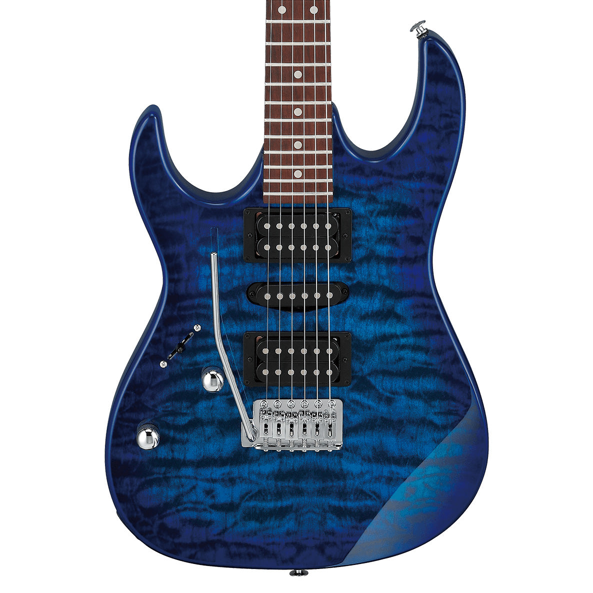 Ibanez GRX70QAL Left-Handed Quilt Top Electric Guitar - Transparent Blue Burst