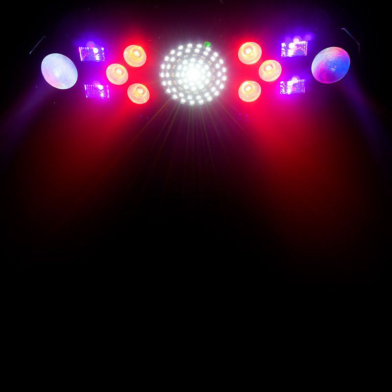 American DJ Eliminator Lighting Furious Five RG - 5 FX in One Lighting Fixture - Moonflower, Strobe, Derby, Wash, and Laser Combo