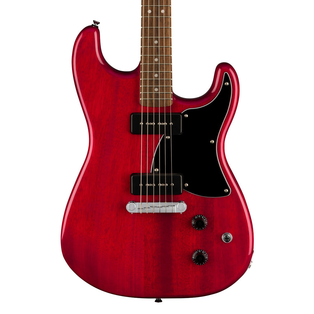 Fender Squier Paranormal Strat-O-Sonic - Laurel Fingerboard - Black Pickguard - Crimson Red Transparent