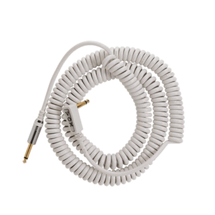 Vox VCC090WH VCC Vintage Straight to Right Angle Coiled Cable - White - 29.5 ft.