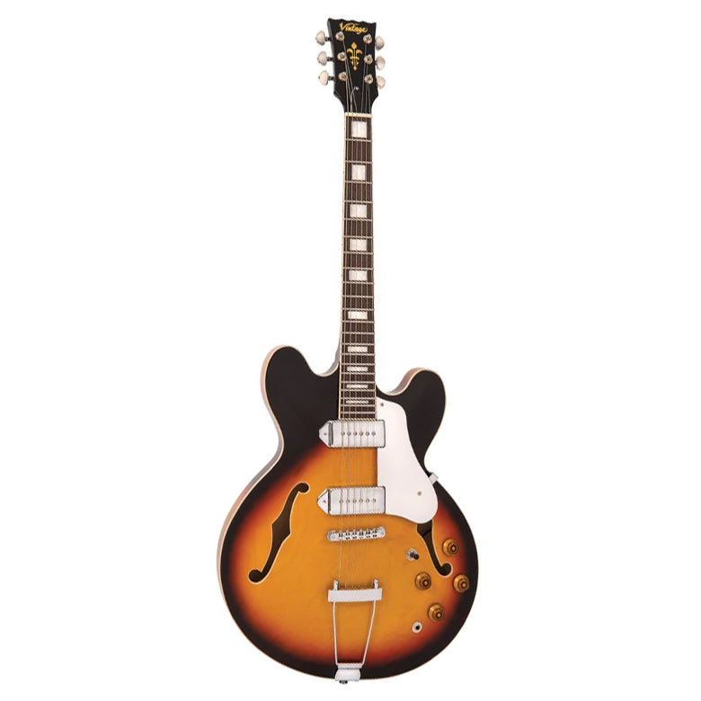 Vintage Guitars VSA500P ReIssued Semi-Hollow Electric Guitar - Vintage Sunburst