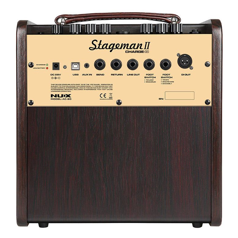 NUX Stageman II AC-80 Battery-Powered Acoustic Guitar Amplifier with Bluetooth