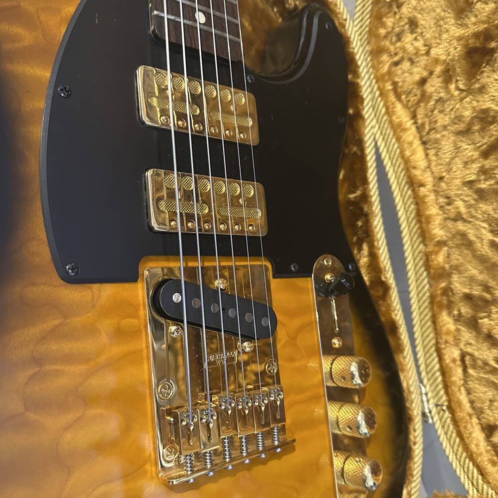 Custom T-Style Electric Guitar w/ Gold Foil Pickups - Fishman VT Piezo Bridge - Gig Bag (Pre-Owned)