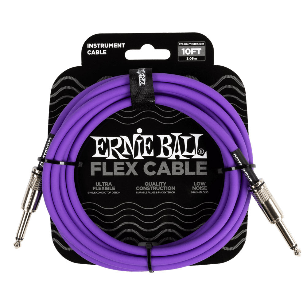Ernie Ball P06415 Straight/Straight Instrument Flex Cable - Purple - 10 ft. - Bananas at Large®