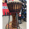 African Tempo Rope Tuned 12 in. Hide Djembe Drum w/ Stand and Bag (Pre-Owned)