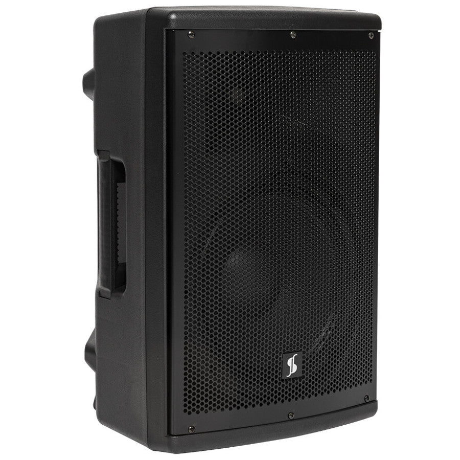 Stagg AS12B Battery-Powered 150-Watts 12 in. 2-Way Active Speaker with Bluetooth and 2 UHF Wireless Mics - Bananas at Large®