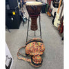 African Tempo Rope Tuned 12 in. Hide Djembe Drum w/ Stand and Bag (Pre-Owned)