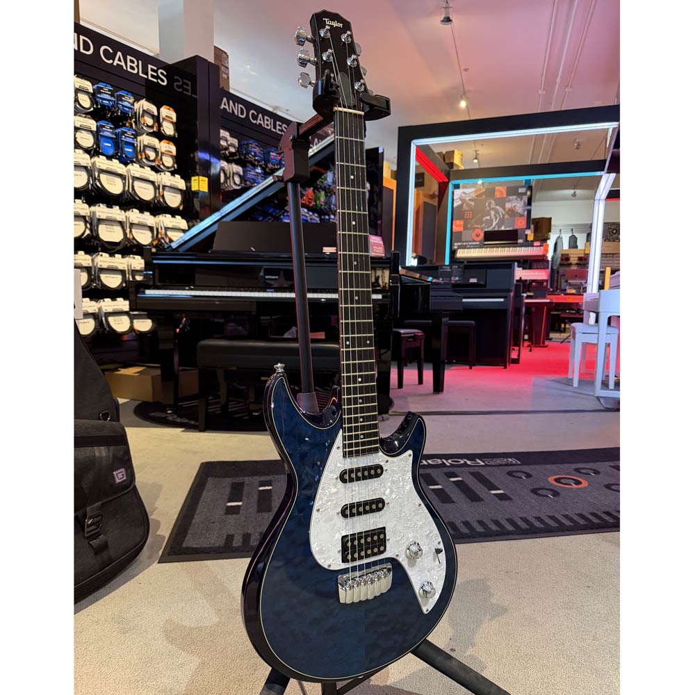 Taylor SolidBody SSH Electric Guitar w/ Deluxe Taylor Gig Bag - Trans Blue Quilt Top (Pre-Owned)
