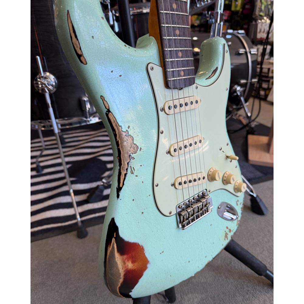 Fender Custom Shop Limited Edition '62 Strat Heavy Relic Surf Green over 3TS w/ Case (Pre-Owned)