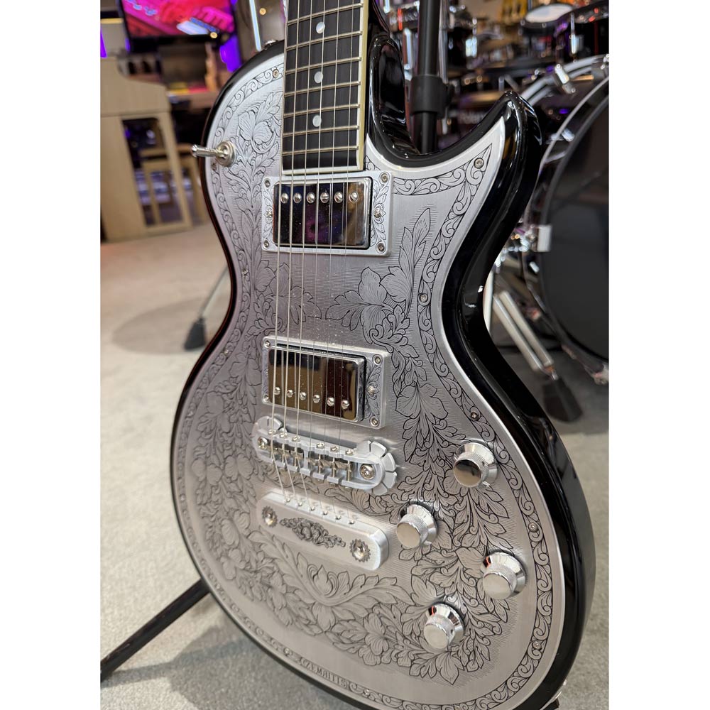 Zemaitis Custom 22 Engraved Metal Front Electric Guitar w/ Case - Black Back (Pre-Owned)
