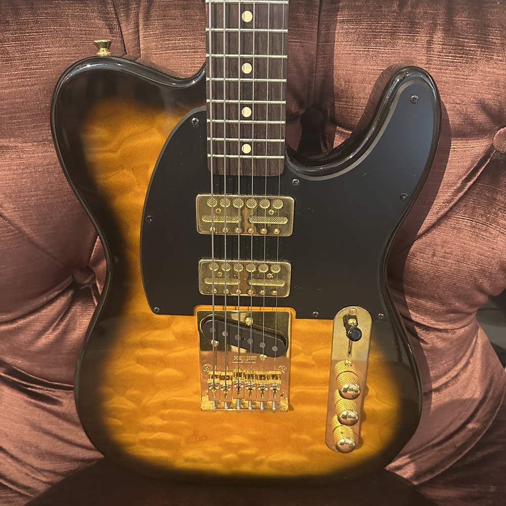 Custom T-Style Electric Guitar w/ Gold Foil Pickups - Fishman VT Piezo Bridge - Gig Bag (Pre-Owned)