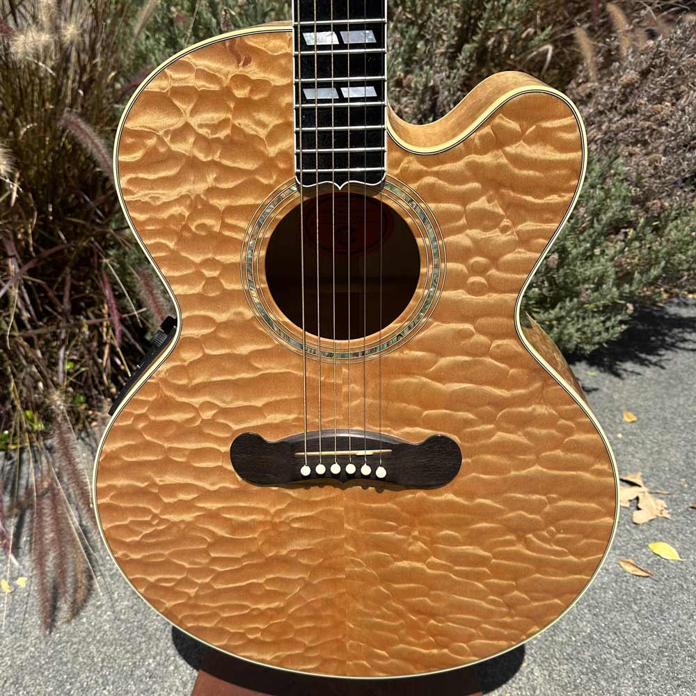 Gibson 2002 J-185 EC Quilt Top Acoustic-Electric Guitar w/ Case - Natural (Pre-Owned)
