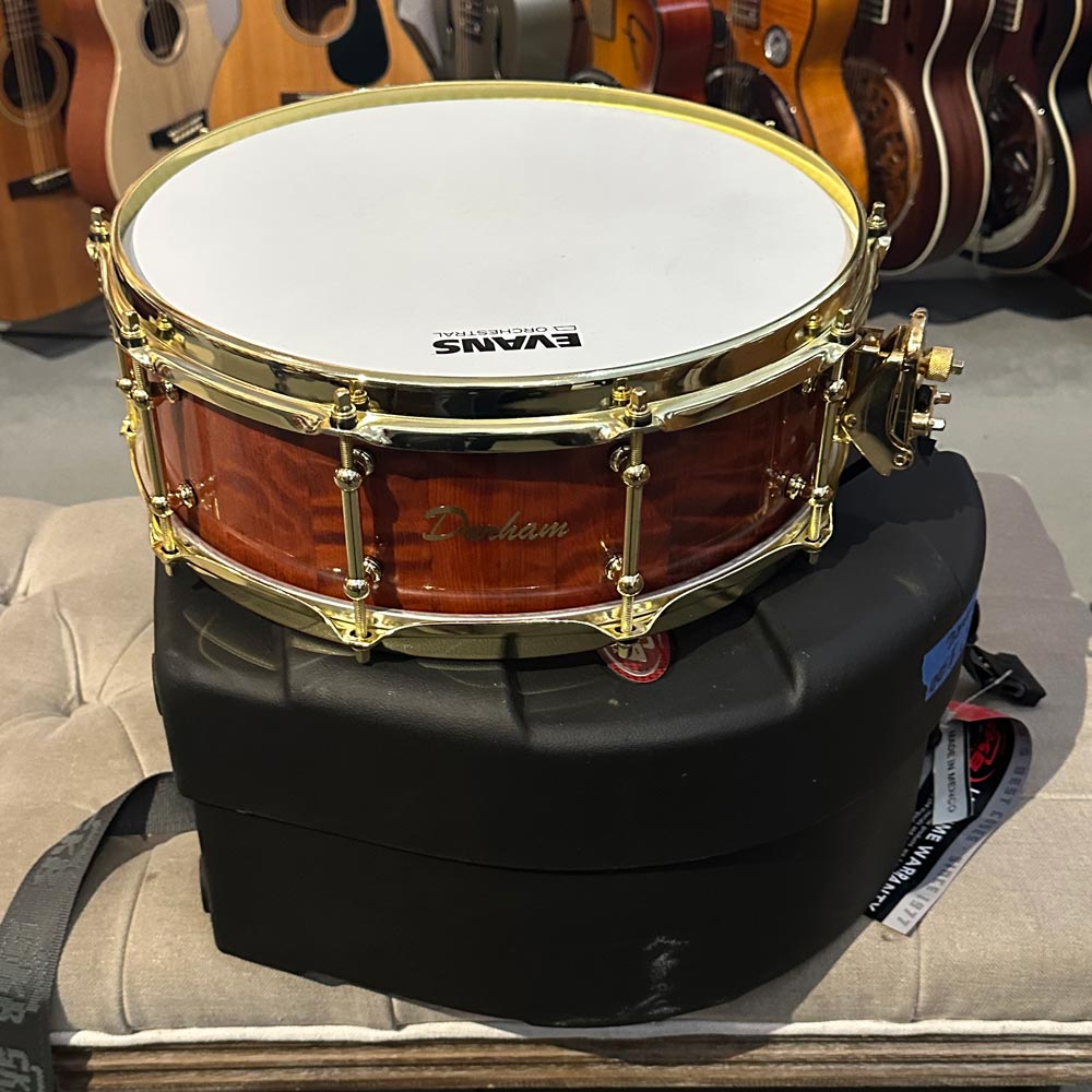 Durham Custom 14x4 Redwood Stave Snare Drum w/ SKB Case