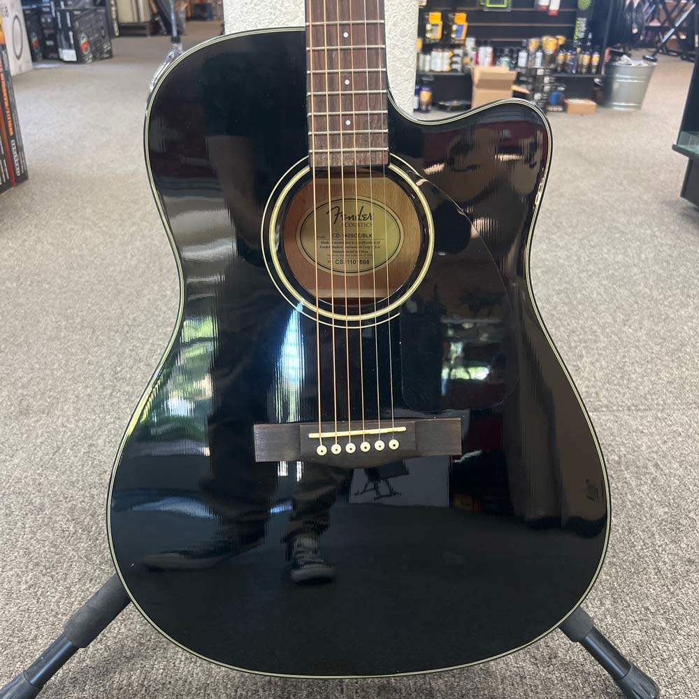 Fender CD-140SCE Acoustic-Electric Guitar - Black (Pre-Owned)