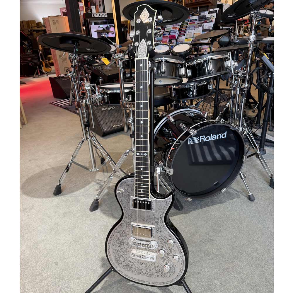 Zemaitis Custom 22 Engraved Metal Front Electric Guitar w/ Case - Black Back (Pre-Owned)