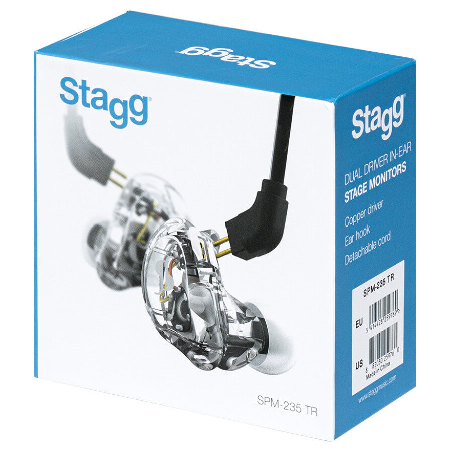 Stagg SPM-235 Sound-isolating In-Ear Monitors - Transparent - Bananas at Large®