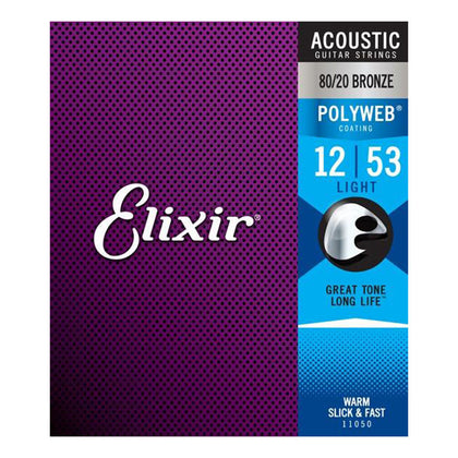 Elixir 11000 80/20 Bronze Acoustic Guitar Strings w/ POLYWEB Coating - Extra Light