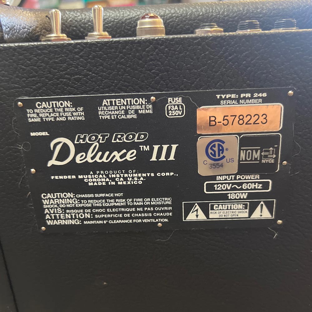 Fender Hot Rod Deluxe III 40W 3-Channel 1x12 Tube Combo Guitar Amp w/ Cover + Footswitch (Pre-Owned)