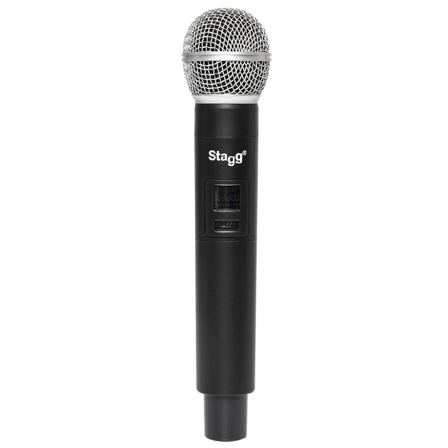 Stagg AS12B Battery-Powered 150-Watts 12 in. 2-Way Active Speaker with Bluetooth and 2 UHF Wireless Mics - Bananas at Large®