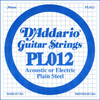 DAddario PL012 Plain Steel Guitar Single String - Bananas At Large®