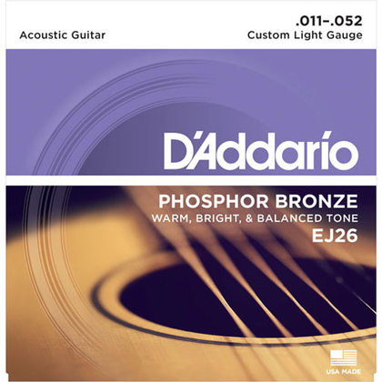 D'Addario EJ26 Phosphor Bronze Acoustic Guitar Strings Custom Light, 11-52 - Bananas At Large®
