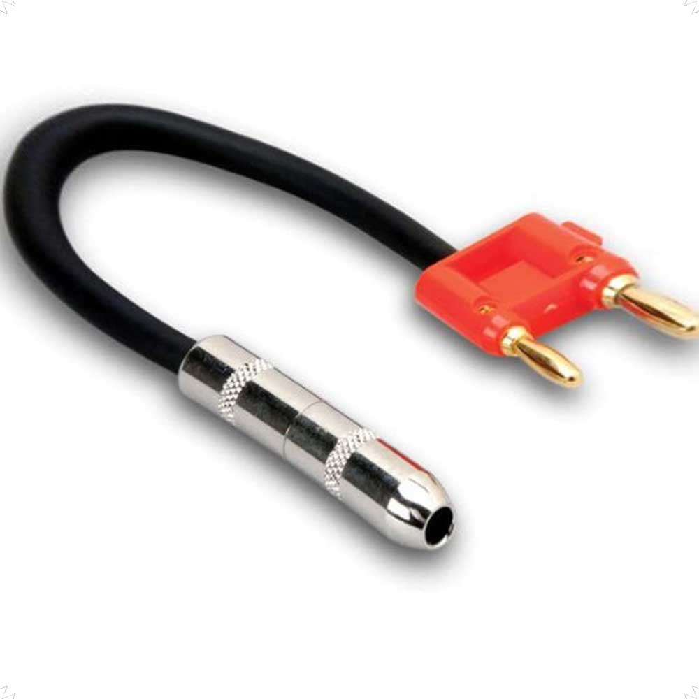 Hosa BNP-116RD 1/4 in. to Dual Banana Speaker Adapter Cable - 6 in. - Bananas at Large®
