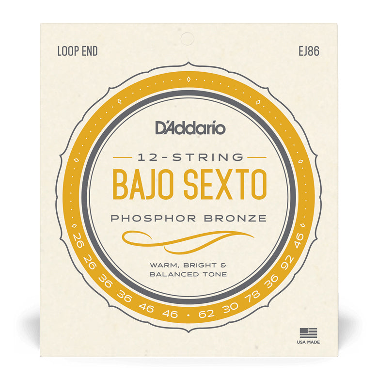 D'Addario EJ86 Bajo Sexto Strings Loop End - Bananas at Large®