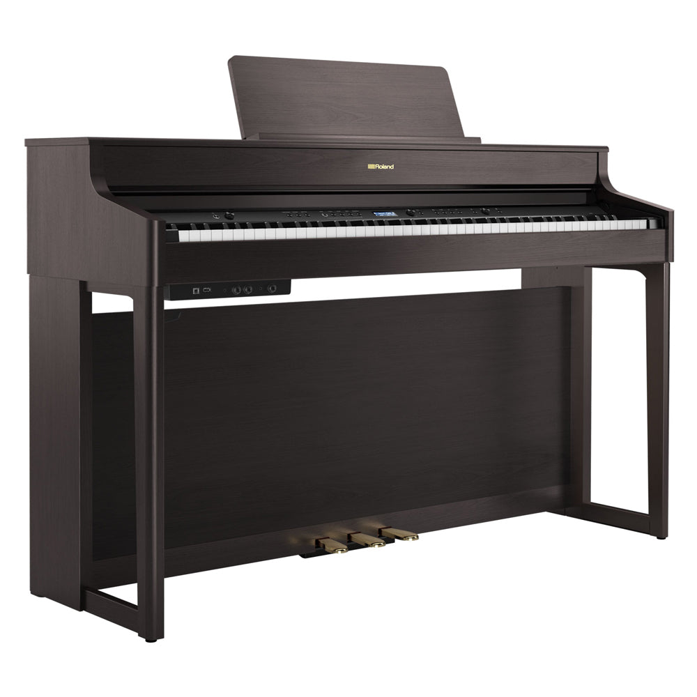 Roland HP-702 Digital Upright Piano with Stand - Dark Rosewood - Bananas at Large®