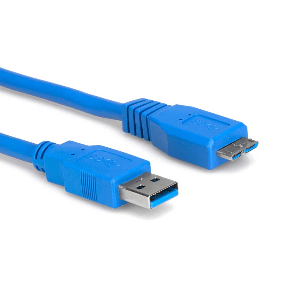 Hosa - USB-310AC - 10 ft SuperSpeed USB 3.0 Cable - Type A to Micro-B