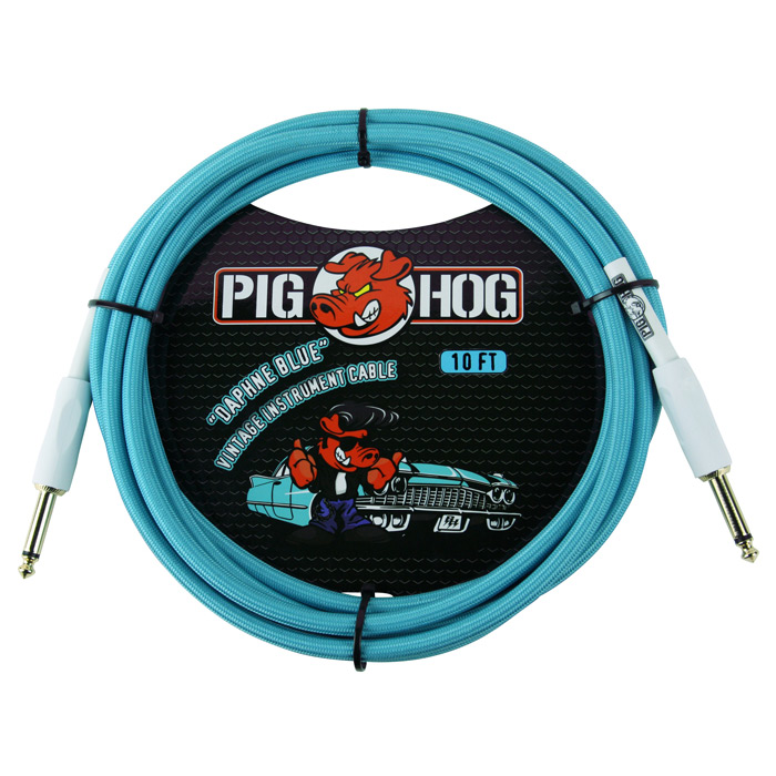 Pig Hog PCH10DB Daphne Blue Instrument Cable, 10ft - Bananas at Large®