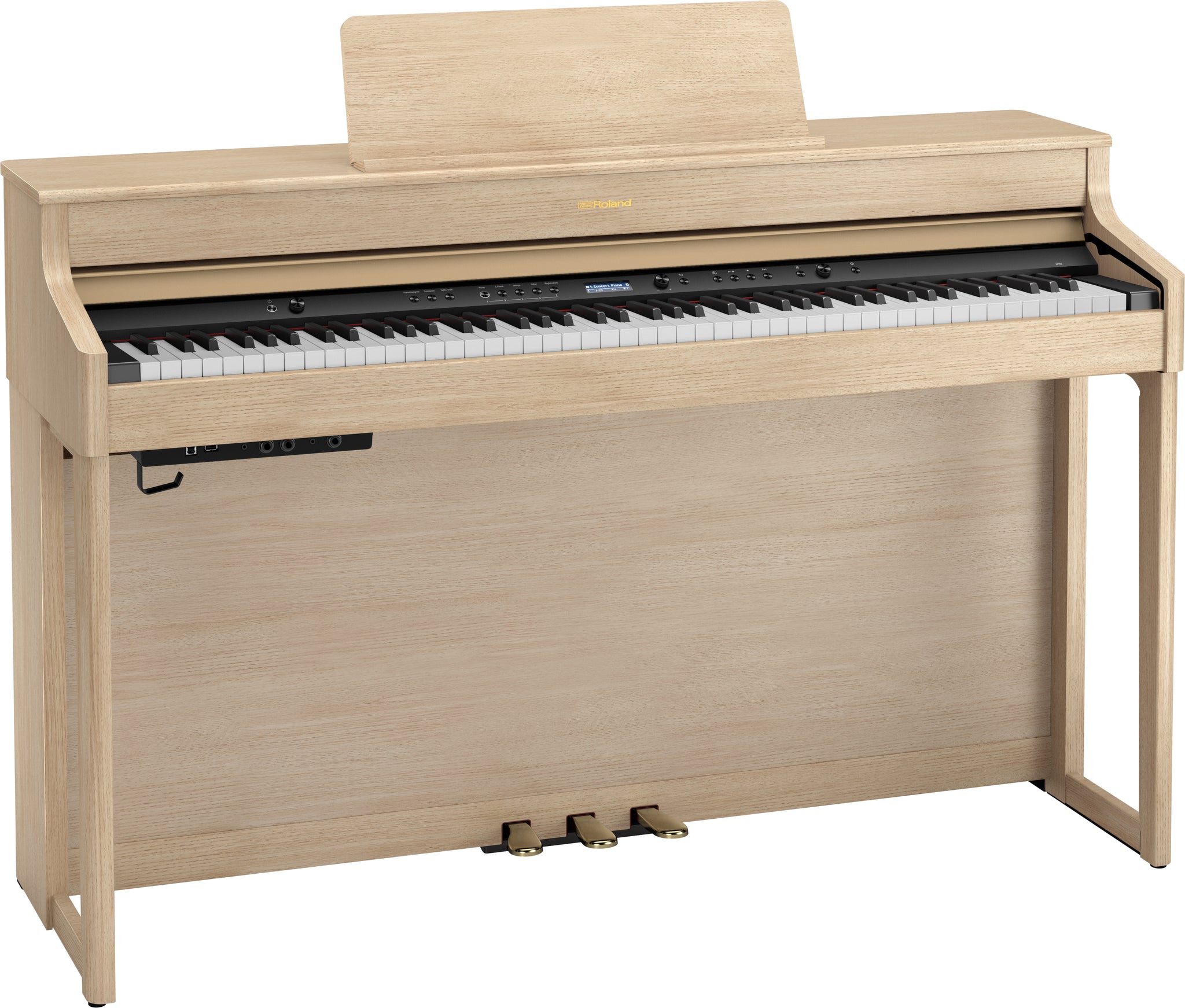 Roland HP-702 Digital Upright Piano with Stand and Bench - Light Oak