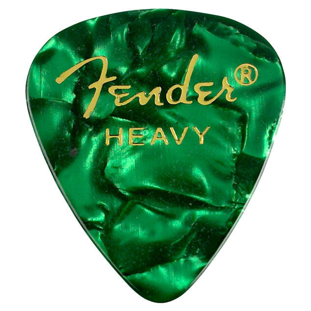 Fender 12 Pack 351 Shape Heavy Guitar Picks - Green Moto - Bananas at Large®