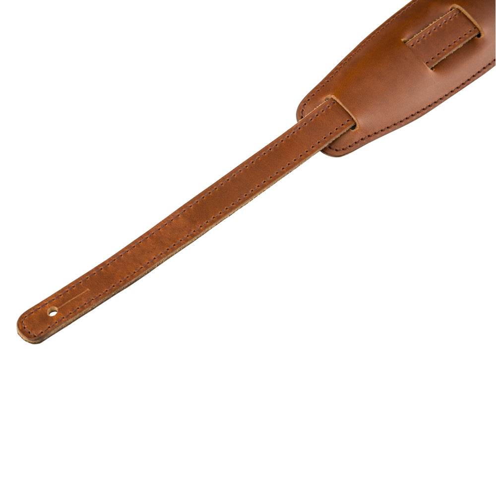 Fender Mustang Leather Saddle 2.25 in. Guitar Strap - Cognac