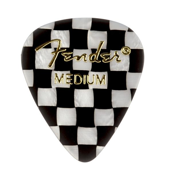 Fender 351 Medium 12 Pack Picks - Celluloid Checker