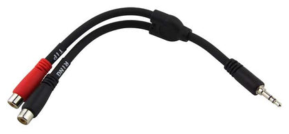 6 Y Cable, Stereo 3.5MM(M)-Dual RCA(F)