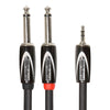Roland RCC-5-3528 Black Series Dual TS 1/4 in. to 3.5mm TRS Interconnect Cable - 5 ft.