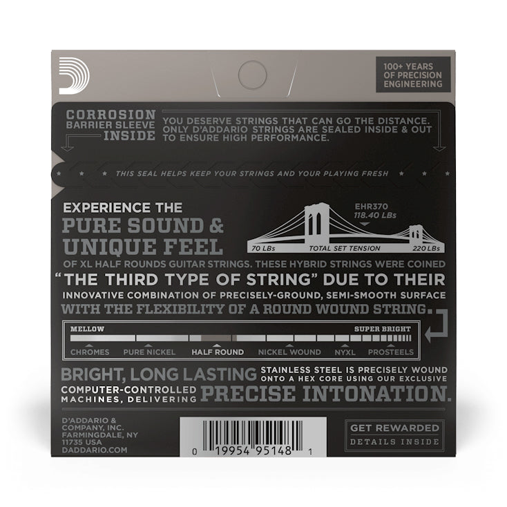 DAddario EHR370 Half Rounds Jazz Medium 11-49 Electric Strings - Bananas at Large®
