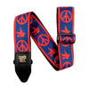 Ernie Ball P04698 Jacquard Design Polypro 2 in. Guitar Strap - Red and Blue Peace Love Dove