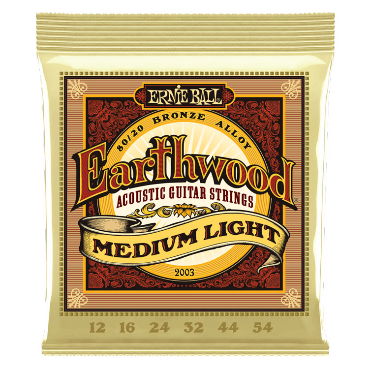 Ernie Ball P02003 Earthwood Medium Light 80/20 Bronze Acoustic Guitar Strings - 12-54 Guage - Bananas at Large®