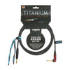 Klotz Instrument Cable, Titanium, Straight to Angled - 20ft