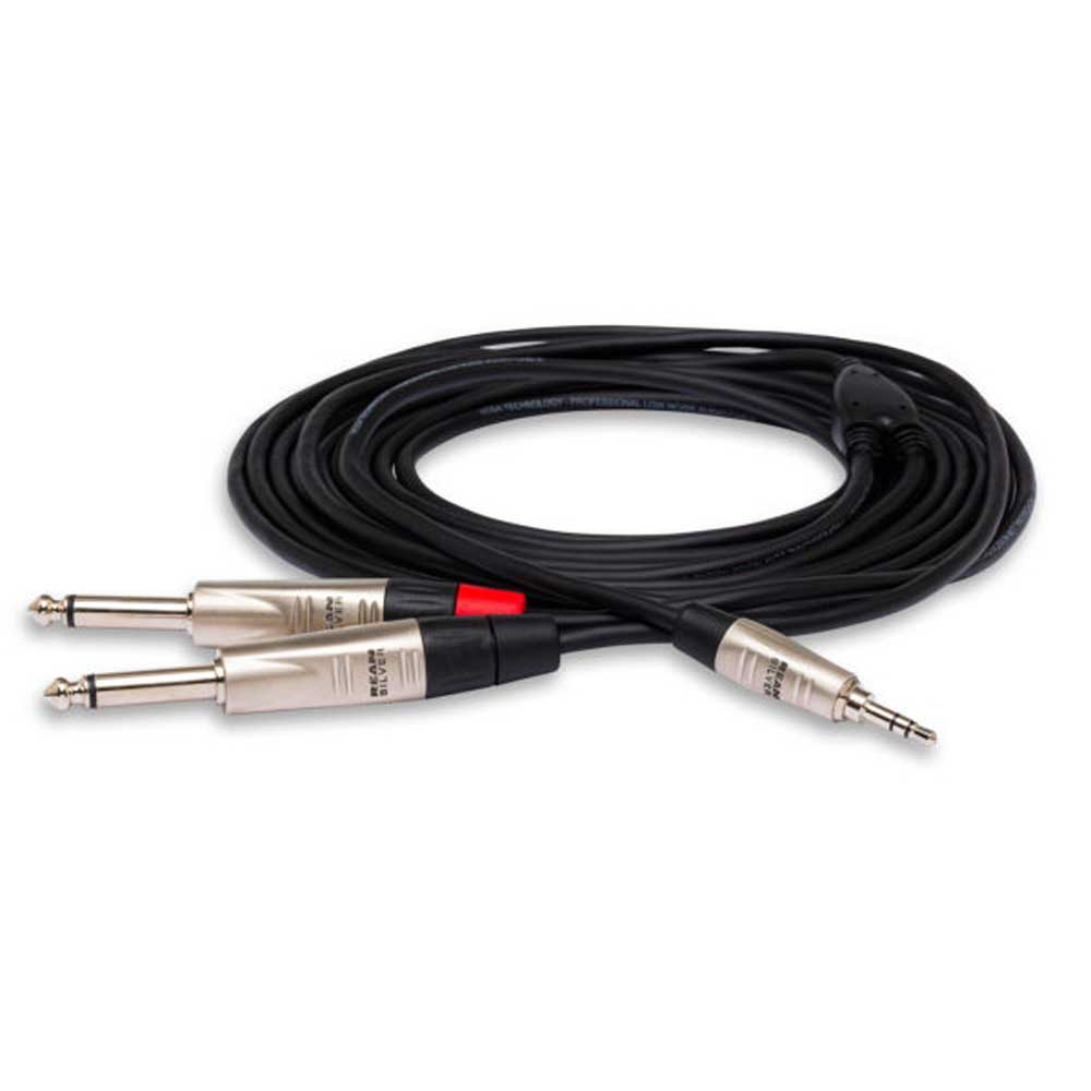 Hosa - HMP-006Y - 6 ft Pro Stereo Breakout Cable - REAN 3.5mm TRS Male to Dual 1/4 in TS Male - Bananas at Large®