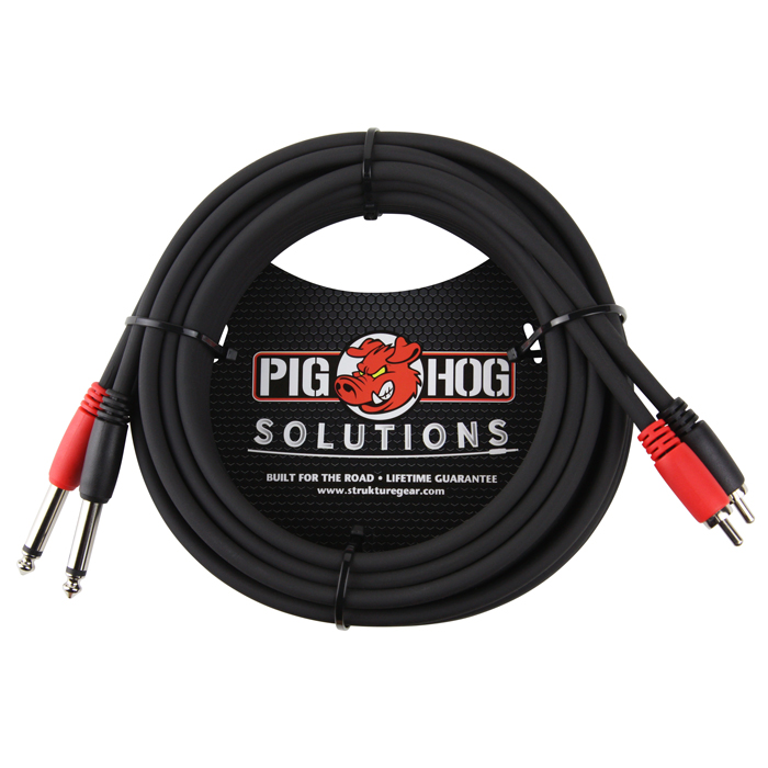 Pig Hog PD-R1415 Solutions 15ft RCA - 1/4 in. Dual Cable - Bananas at Large
