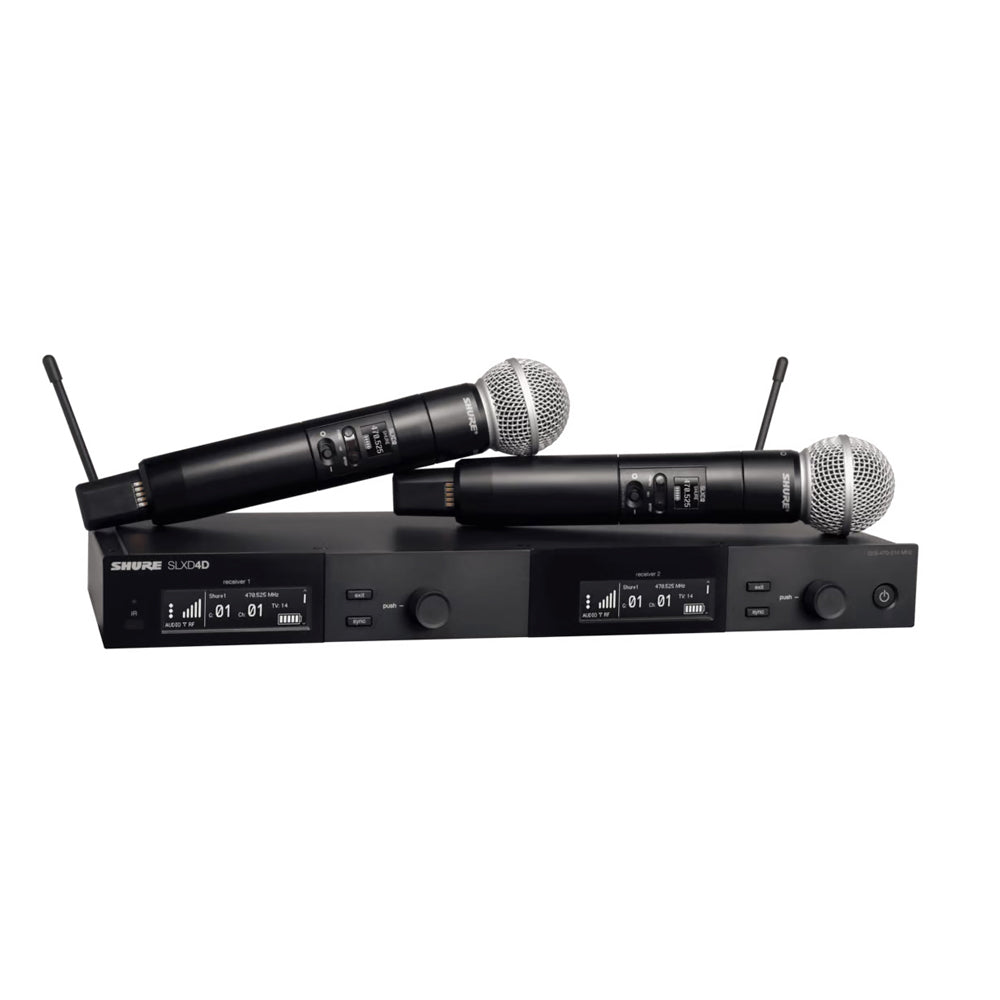 Shure SLXD24D Wireless System with Dual SLXD2/SM58 Handheld Transmitters - Freq band G58