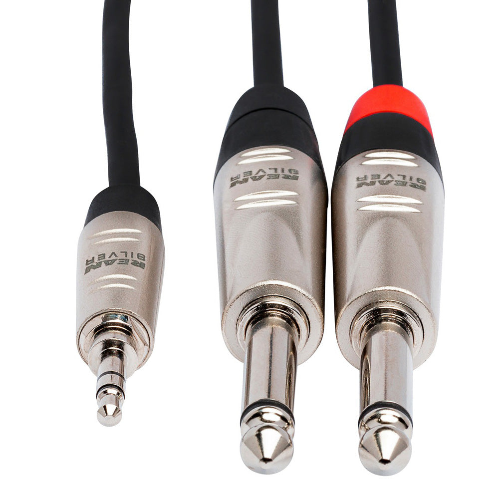 Hosa HMP-003Y Pro Stereo Breakout REAN 3.5mm TRS to Dual 1/4in TS - 3ft - Bananas at Large®