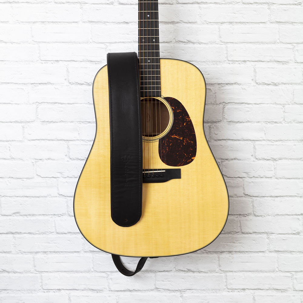 Martin Premium Rolled Leather Guitar Strap - Black - Bananas at Large®