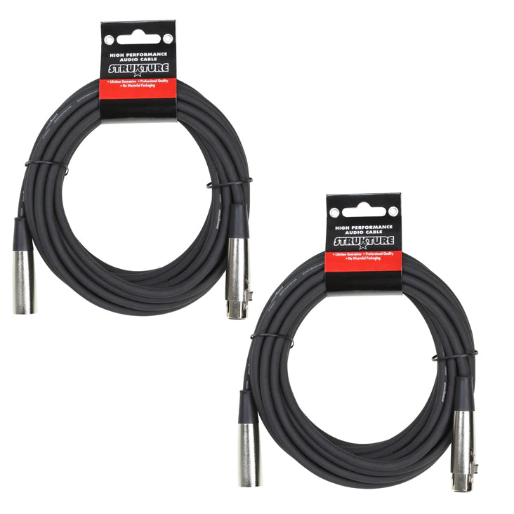 Strukture PRO20M7-2PK Heavy Duty Microphone XLR Cables, 2 Pack - 20 ft.