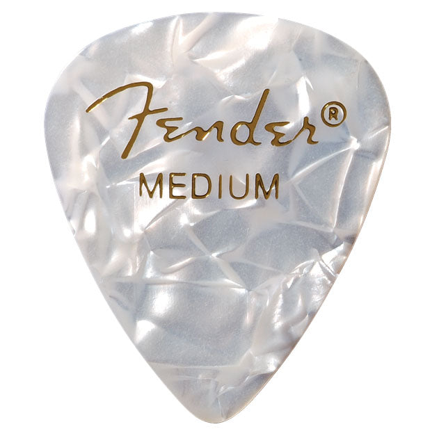 Fender 351 Shape Medium Guitar Picks - White Moto (12 Pack) - Bananas at Large®